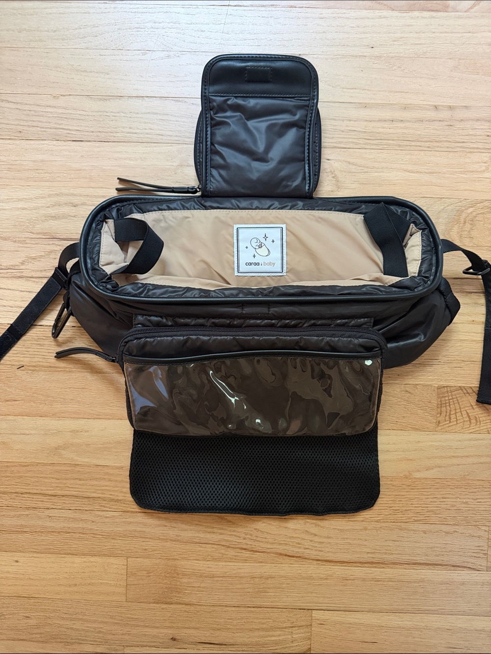 Caraa Black Nylon Stroller Caddy